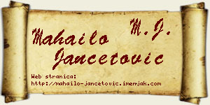 Mahailo Jančetović vizit kartica